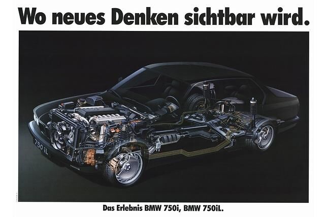 Werbung für den BMW 750i aus dem Jahr 1987