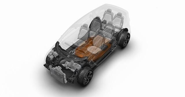 Der E-Antrieb des Chrysler Portal passt kompakt in den Vorderwagen, die Batterie in den Fahrzeugboden