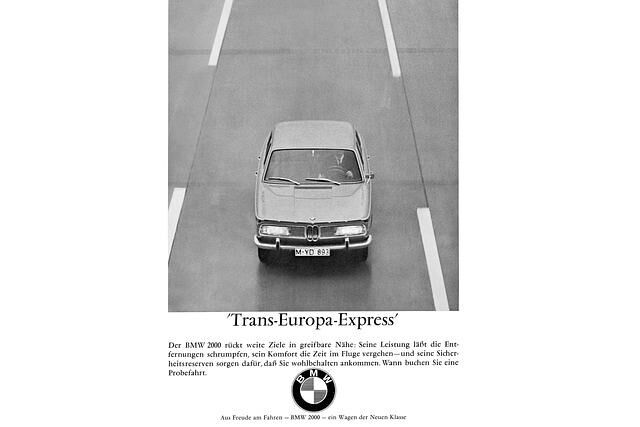 BMW 2000 Werbemotiv TransEuropa Express 1966