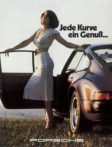 Porsche wirbt in den 1970er Jahren mit weiblichen Reizen