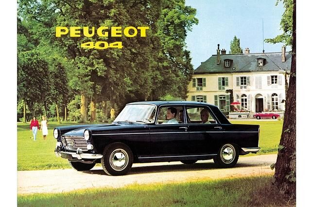 Peugeot-404-Werbung "Triumph der Trapezlinie", ab 1960