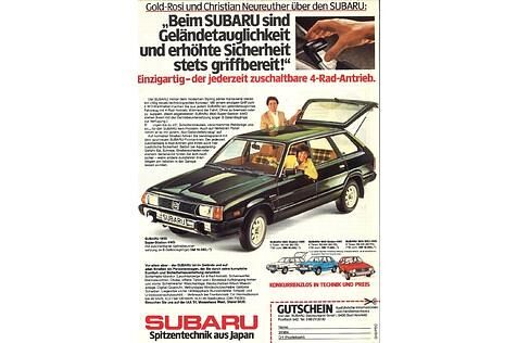 Anzeigekampagne Gold Rosi Subaru 1800
