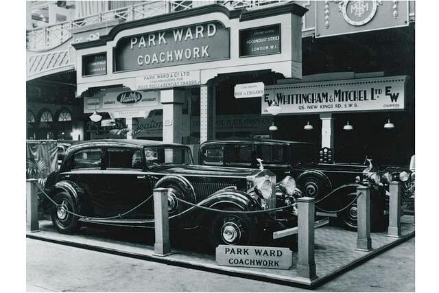 Rolls-Royce Phantom Serie 2 auf der Olympia Motor Show 1933 auf dem Stand von Park Ward