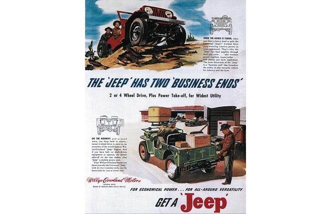 WErbeanzeige für Willys CJ 2A Jeep ab 1945 