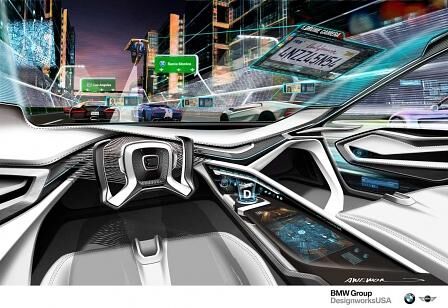 Ein rund um Head-up-Display im BMW-Konzeptfahrzeug.