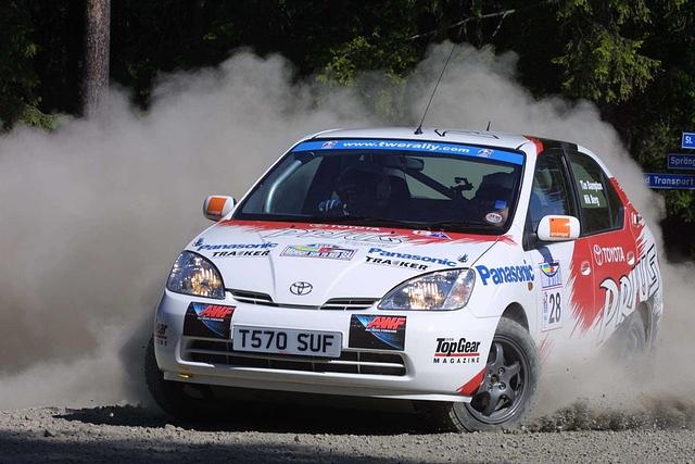 Ein Prius im Rallyeeinsatz
