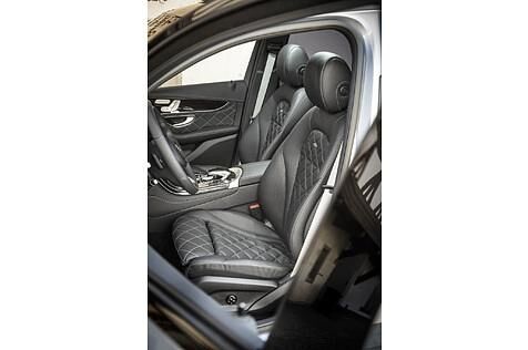Die Lederstühle im Mercedes GLC 250d 4matic sind nicht weniger langstreckentauglich