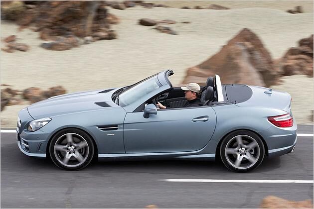 Der SLK 350 BlueEfficiency lässt sich sehr sportlich fahren, aber der Kompfort bleibt