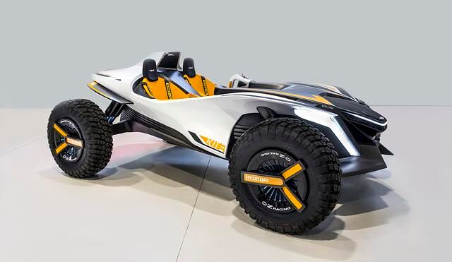 e nach Laune fungiert der futuristisch anmutende fahrbare Untersatz Hyundai Kite als Strandbuggy oder Jetski
