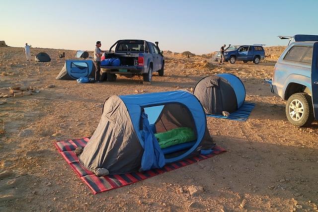 Mit im Programm der VW Amarok Adventure Tour 2018: Zelten auf dem Salmah Plateau