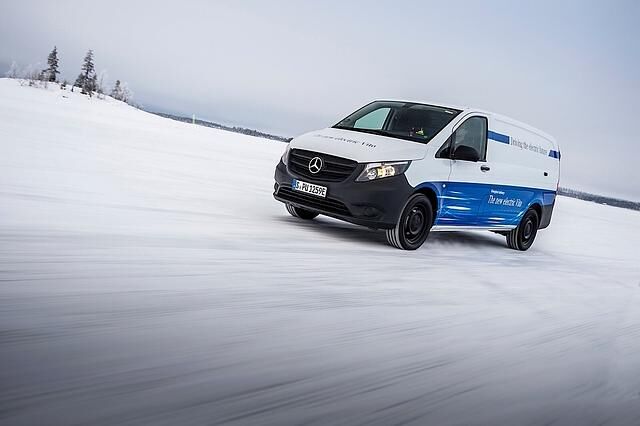 Mercedes eVito Wintertest in Arjeplog