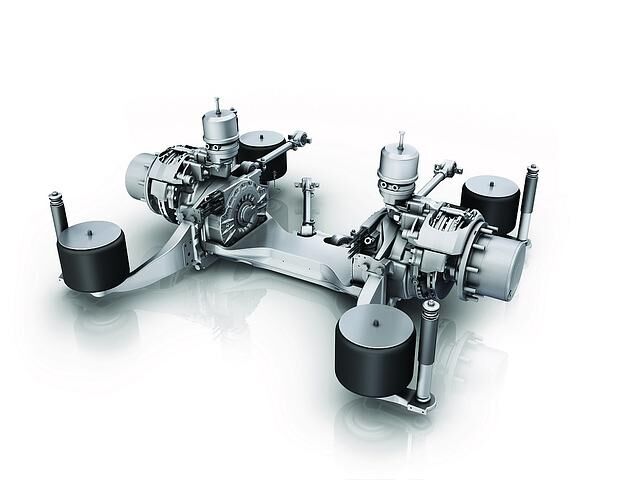 Die Niederflur Portalachse ZF AVE 130-Achse ist für alle elektronischen Antriebssysteme von Bussen geeignet