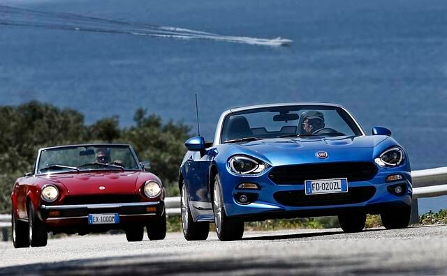Fiat 124 Spider alt (links) und neu (rechts)