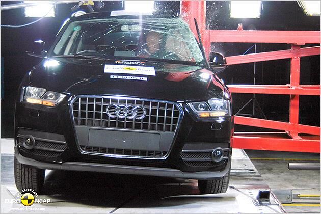 Audi Q3, seitlicher Pfahlaufprall: 7,3 Punkte