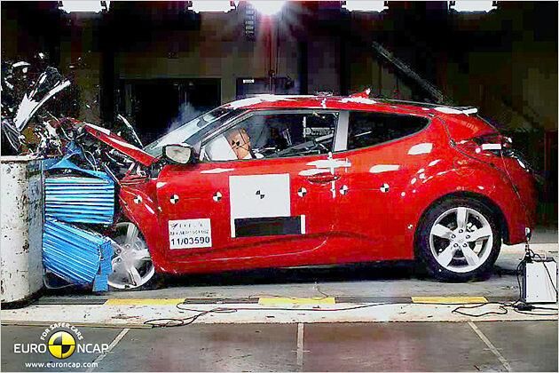 Hyundai Veloster: Gesamtergebnis 5 Sterne. Frontalaufprall: 15,5 Punkte