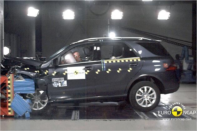 Mercedes M-Klasse: Gesamtergebnis 5 Sterne. Frontalaufprall: 15,3 Punkte