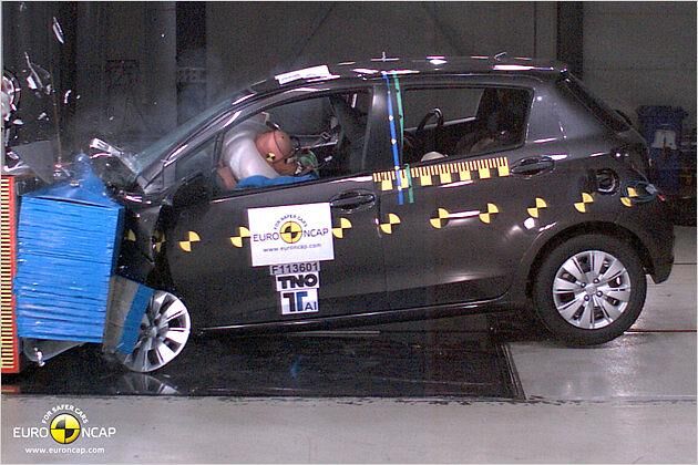Toyota Yaris: Gesamtergebnis 5 Sterne. Frontalaufprall: 15,4 Punkte