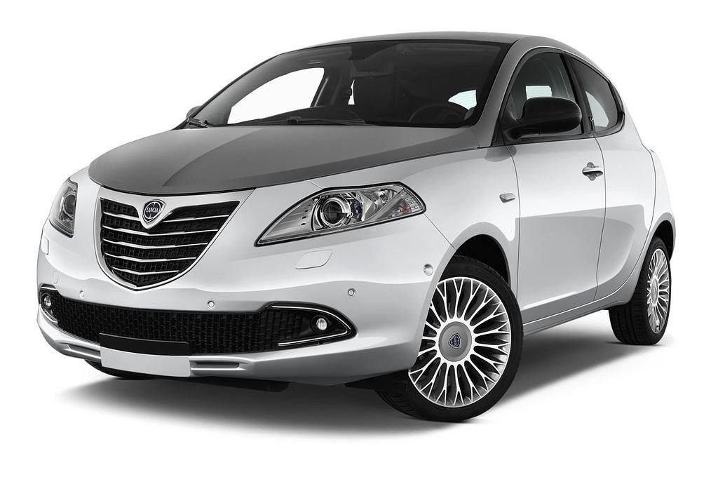 Lancia Ypsilon (Baujahr 2010) Platino 3 Türen seitlich vorne mit Felge
