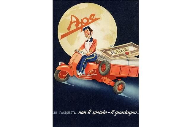 Werbung für die Piaggio Ape von 1948
