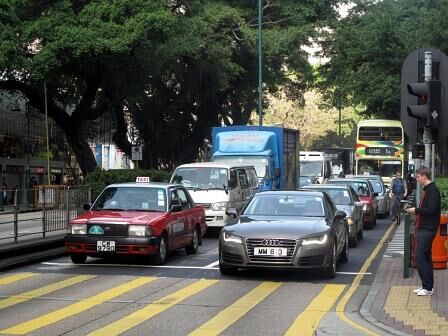 Auf den Straßen von Hong Kong