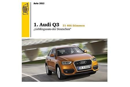„Gelber Engel“ 2012: Audi Q3 ist „Lieblingsauto der Deutschen“