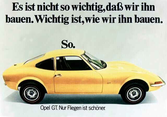 Opel GT, Werbung ab 1968