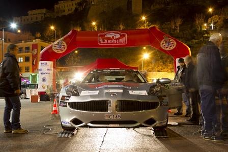 Der Fisker Karma bei der Zielankunft in Monaco