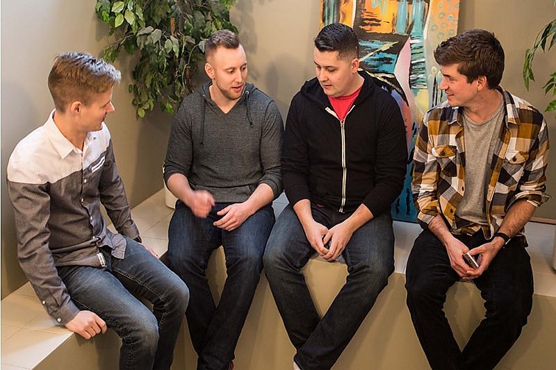 Adam, Bryce, Dustin und Gord von TrapTap.