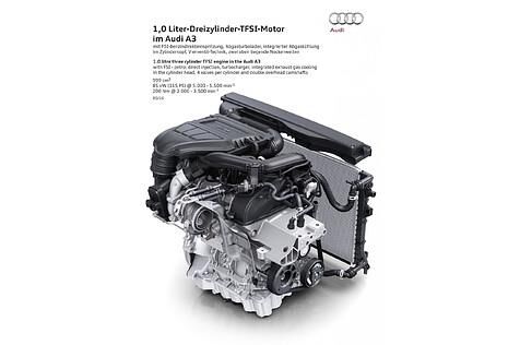 Der Dreizylinder-Motor hat einige technische Kniffe, wie Gegengewichte an der Kurbelwelle