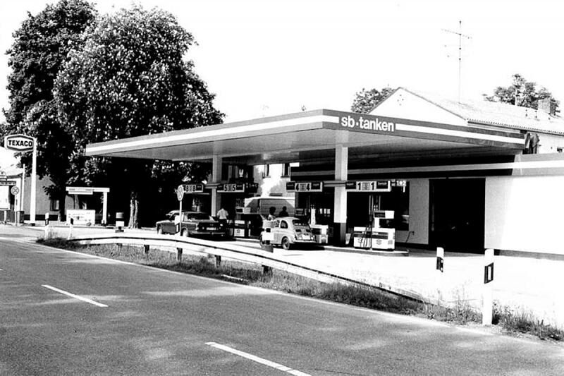 Texaco-Tankstelle im Jahr 1982