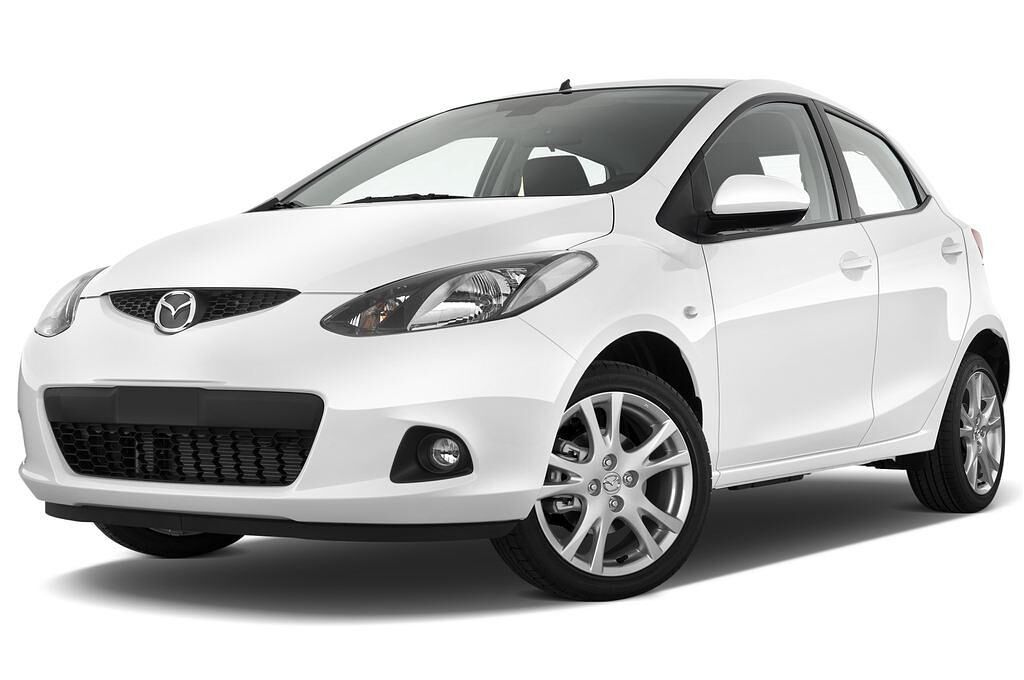 Mazda Mazda2 (Baujahr 2009) Dynamic 5 Türen seitlich vorne mit Felge