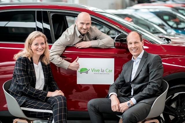 Florine von Caprivi (CSO), Stefan Neumann (CTO) und Mathias R. Albert (CEO) wollen vor allem junge Gebrauchte über Abonnements an Nutzer vermitteln