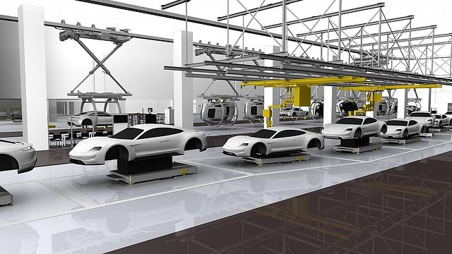 So schaut die Produktion des Porsche Taycan aus