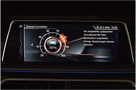 Im Modus Battery Control kann man einstellen, wieviel Prozent der Batterieladung erhalten bleiben sollen