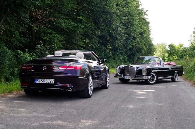 Impression: Mercedes 220 SE Cabrio trifft Mercedes S 560 Cabrio - Die Kultur des offenen Fahrens 