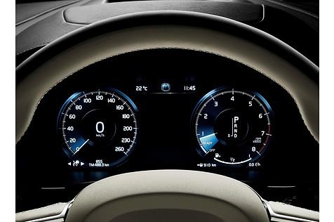Das Kombiinstrument im Volvo V90 ist rein digital
