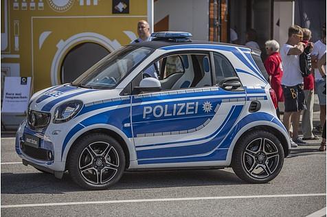 Der Smart eignet sich auch als Polizei-Auto