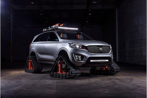 Der Kia Sorento Ski Gondola ist eine autonom agierende Pistenraupe