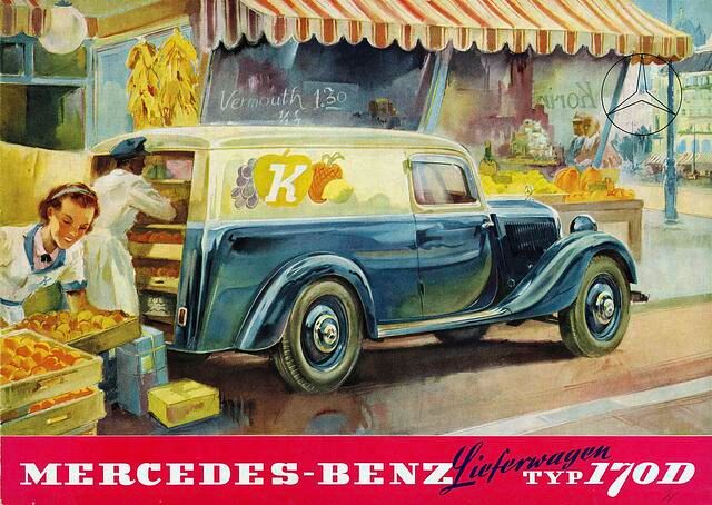 Ab Juni 1946 werden Mercedes 170 als Pritschenwagen, Kastenwagen und Krankenwagen für behördliche Nutzung gebaut