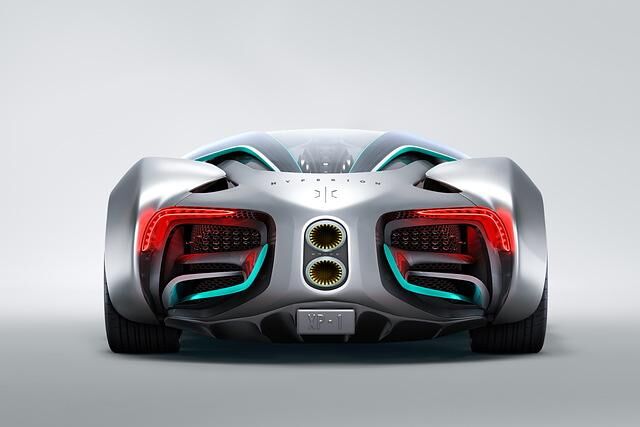 Eindrucksvoll ist das futuristisch gezeichnete Heck des Hyperion XP-1
