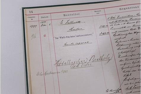 Auftragsbuch im Daimler-Archiv