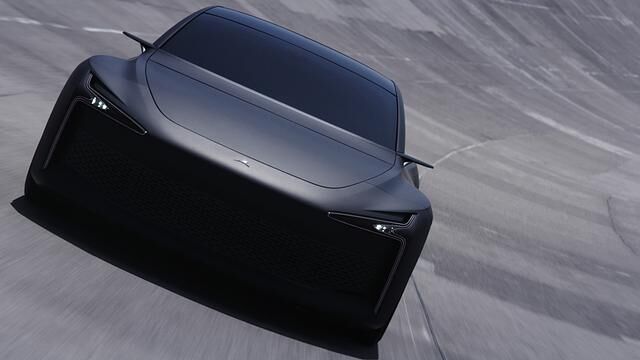 Extrakleine Scheinwerfer, markantes LED-Tagfahrlicht: Die Front des Hopium Alpha 0 hat ein zukunftsweisendes Frontdesign 