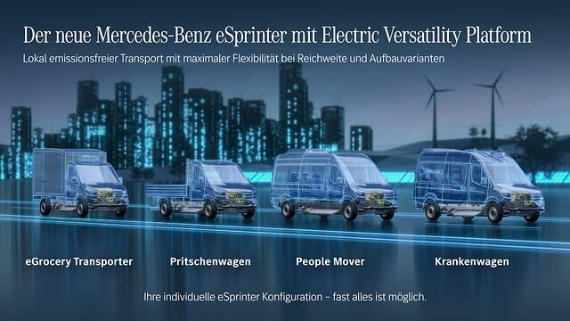 Mercedes entwickelt E-Plattform für Kleintransporter - Neuer eSprinter wird variabler 