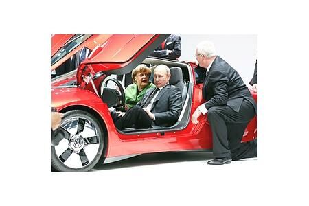 Bundeskanzlerin Merkel und Russlands Präsident Putin zu Gast bei VW auf der Hannover Messe