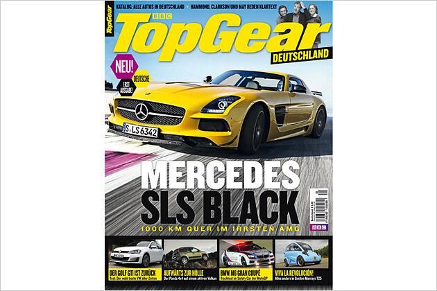 Nimmt kein Blatt vor den Mund: Die erste deutsche Top-Gear-Ausgabe ist 212 Seiten stark, inklusive ist ein ausführlicher Neuwagen-Katalog