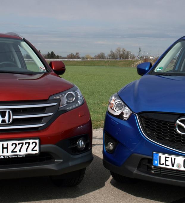 Vergleich Mazda CX-5 2.2 Diesel - Honda CR-V 2.2i D-TEC