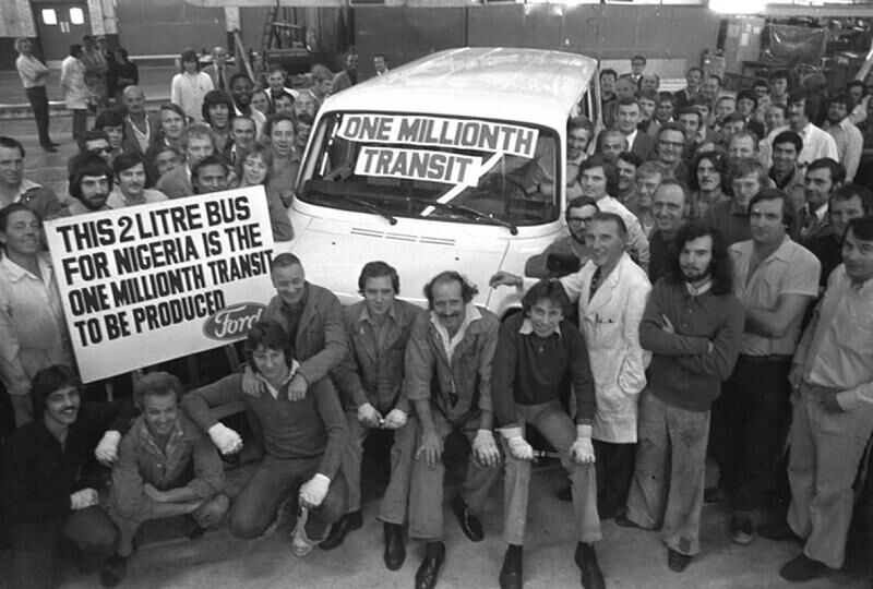 Der eine-millionste Ford Transit wurde 1976 in Southampton gefeiert.