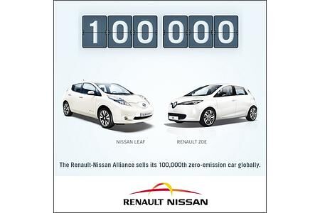 Rekord für Renault-Nissan: 100.000 Elektromobile verkauft