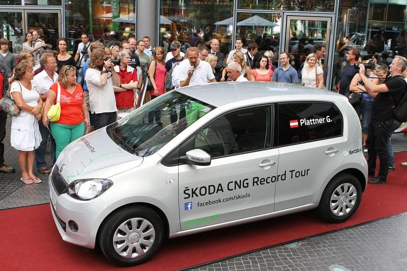 Bei der Tour legte der Skoda Citigo CNG Green tec einen Stop in Berlin ein