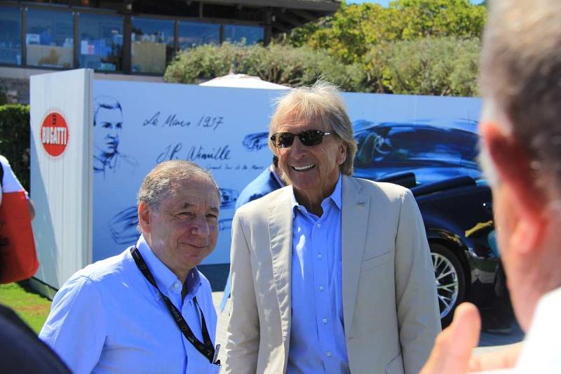 FIA-Präsident Jean Todt und Rennfahrerlegende Derek Bell.
